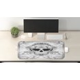 thumbnail image 2 of Day of the Dead Computer Mouse Pad, Skull with Oriental Paisley Motifs Celebration Print, Rectangle Non-Slip Rubber Mousepad Large, 31" x 12" Gaming Size, Pale Grey and White, by Ambesonne, 2 of 2