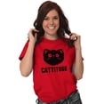 thumbnail image 3 of Cattitude Funny Cat Ladies Pet Lovers Women's Plus Size Graphic Tee Brisco Brands 2X, 3 of 5