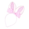 thumbnail image 3 of Diadema con orejas de conejo, aro para el pelo, regalo para la cabeza, diadema de Pascua para niños, disfraz con peluche, 3 of 9
