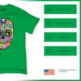 thumbnail image 4 of Tee Hunt Dean Russo Sugar Skull T-Shirt Day of The Dead Neon Calaver Men's Tee, Green, 5X-Large, 4 of 5