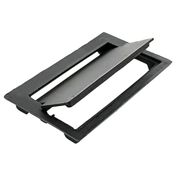 Modern Cast Iron Dump Door Heavy-Duty Fireplace Cover with Sleek Black Powder-Coated Finish Durable Design for Clean & Efficient Removal Preventing Debris Spill Balck