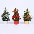 thumbnail image 3 of 1 Pack Tabletop Mini Christmas Tree, 7.87" Artificial Christmas Tree Miniature Pine Christmas Tree with Flower and Bowknot Perfect for Christmas Decorations, Home, Kitchen, Dining Table, 3 of 9
