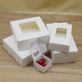thumbnail image 5 of 5pcs large gifts wrapping box small size vintage kraft white paper candy boxes gifts Package box home party suppiles 4x4x2.5cm white window, 5 of 5