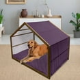 thumbnail image 2 of Indigo Pet House, Oriental Design with Floral Swirl Leaf Details Image Print, Outdoor & Indoor Portable Dog Kennel with Pillow and Cover, 5 Sizes, Eggplant Purple, by Ambesonne, 2 of 4