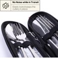 thumbnail image 2 of jimin Travel Utensils with Case, Portable Silverware Set for Work, Stainless Steel Reusable Travel Cutlery Set, Fork and Spoon Set for Camping, Picnic, Gadgets, Lunch Box for Men, Black, 2 of 7