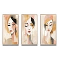 thumbnail image 2 of Designart "Elegant Woman Portrait in Retro Pink Gold II" Woman Avant-Garde Framed Wall Art Set Of 3 - Pink Glam Frame Gallery Set For Office Decor, 2 of 6