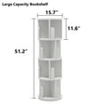thumbnail image 6 of Easoger 4 Tier Rotating Bookshelf, 360° Rotating Wood Floor Standing Bookcase, Freestanding Storage Shelf, Swivel Bookshelf Display Rack, White, 6 of 8