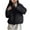Black, variant on Hueook Bomber Jacket Women Jacket for Women Women's Jacket Short Standing Collar Shoulder Sleeve Down Padded Jacket Women's Padded Jacket Long Sleeve Padded Jacket Black M