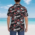 thumbnail image 4 of Bingfone Men's Short Sleeve Button Down Shirts Hawaiian Vintage Skull Casino Printed Beach Shirt, 4 of 7