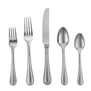 Lenox Vintage Jewel Frosted 5-Piece Stainless Steel Flatware Place Setting, Service for 1, Silver -