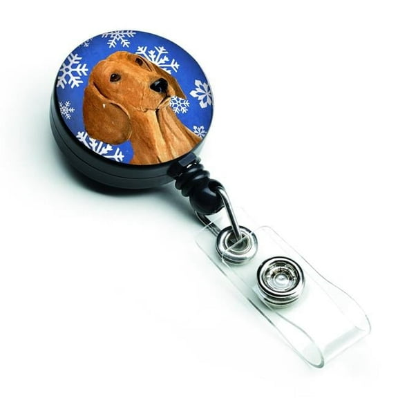 Carolines Treasures SS4625BR Dachshund Winter Snowflakes Holiday Retractable Badge Reel