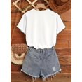 thumbnail image 2 of Women'S "Good Mood" Graphic Tee - Casual Short Sleeve Crew Neck T-Shirt with "GOOD MOOD" Print, Lightweight & Comfortable, Allseason Top|Casual Style|Medium Stretch Fabric, Regular Size Tee, 2 of 6