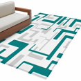 thumbnail image 2 of Gray Green Geometric Stripes Washable Area Rugs 4'x6', Modern Abstract Lines Maze Low Pile Throw Living Room Rug Non-Slip Sturdy Edge Binding Carpet for Indoor Entryway Bedside Kitchen, 2 of 9