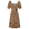 thumbnail image 4 of Folk Horror in brown Sleeveless Dress Casual dresses luxury dresses, 4 of 6