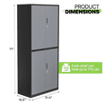 thumbnail image 2 of Magshion 71" Metal Garage Storage Cabinet with Locking Doors, 4 Adjustable Shelves for Home, Office, Grey Black, 2 of 10
