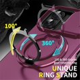 thumbnail image 3 of Case for iPhone 18 6.3-inch, Built In Slide Camera Cover & Rotatable Kickstand Sliding Ring Heavy Duty ShockProof Protective Case,Cherry red,For iPhone 18, 3 of 10