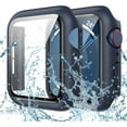 thumbnail image 1 of XiHAMA Waterproof Case Compatible with Apple Watch SE (2nd Gen) Series 6 5 4 Screen Protector, Tempered Glass Hard PC Bumper Face Cover, 1 of 7