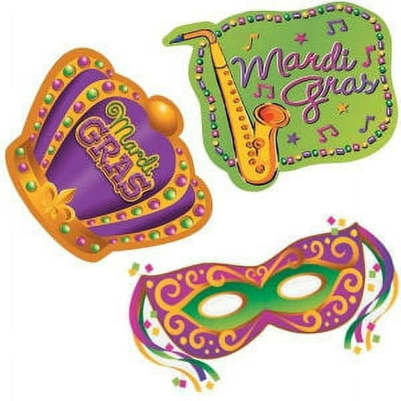 Mardi Gras Decorations 30 Value Pack Cutout Crown Decor