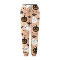 thumbnail image 4 of Women's Pants Printed Cartoon Sweatpants With0Pockets Festival Drawstring Beige Womens Trousers L, 4 of 4
