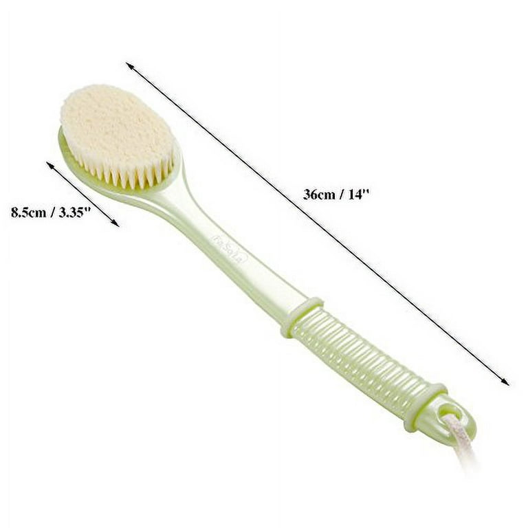 Kitcheniva Long Handle Bath Body Brush Soft Back - Green, 1 pc