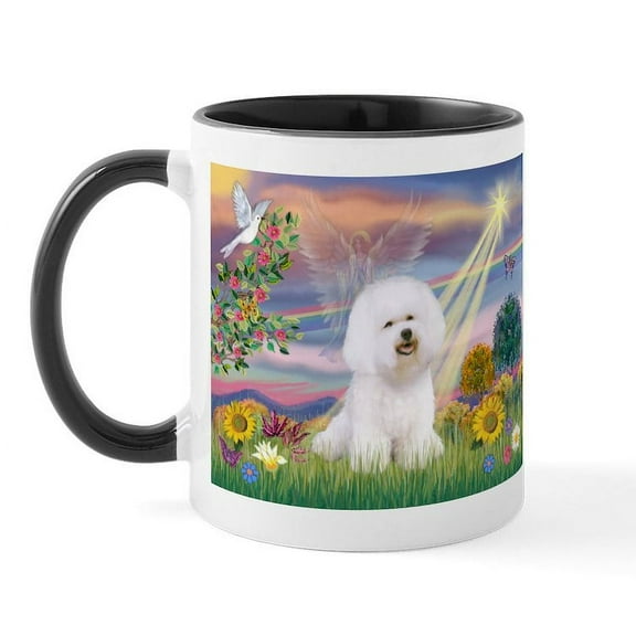 CafePress - Cloud Angel & Bichon Frise Mug - 11 oz Ceramic Mug - Novelty Coffee Tea Cup