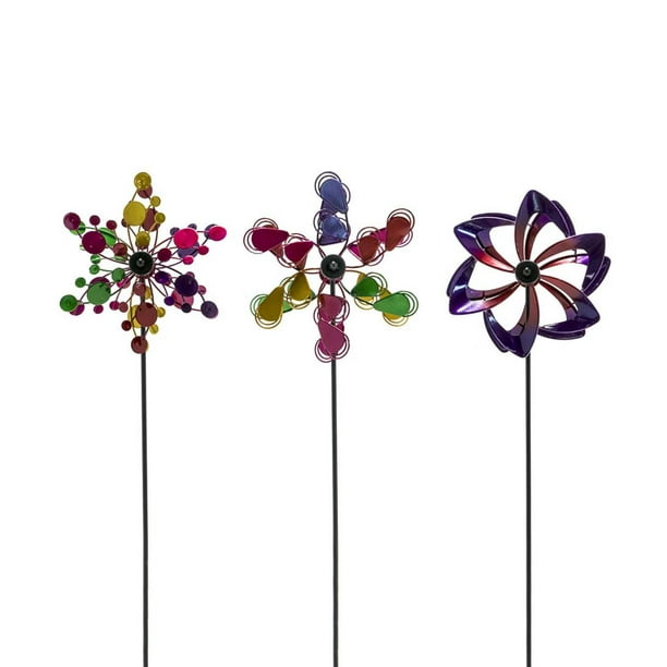 Garden Pinwheel Stakes Yard Decoration, Set of 3, Multi