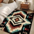 thumbnail image 5 of 2.7x5 Washable Area Rug, Abstract Ethnic Style Pattern Non-Slip Rectangle Rug for Bedroom Bedside, Retro Brown Red Weaving Indoor Floor Mat for Home Decor, 5 of 9