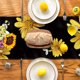 thumbnail image 3 of Camino de mesa de verano con diseño de abeja y girasol, flores de primavera de temporada, decoración para mesa de comedor de cocina y fiesta en el hogar., 3 of 7
