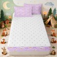 thumbnail image 4 of Erosebridal Goose Zipper Queen Comforter Set with Fitted Sheet and 2 Pillowcases for Girls, Purple Bows Zipper Bedding Set, Reversible, 4 of 7