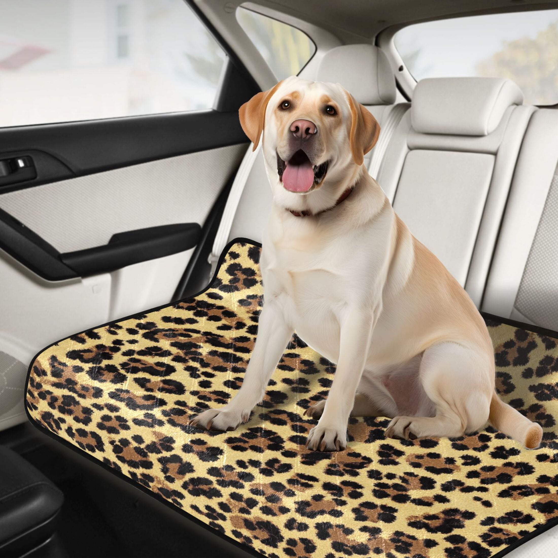 Qxltty Brown Leopard Cat litter Pads Pet Set of 3 Diaper Mats Center Anti-leakage Layer Absorbent Soft and Comfortable