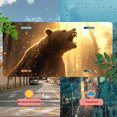 thumbnail image 5 of 1 Pcs 2D Flat License Plate Covers & Frames, Roaring Brown Bear For Decorative Front, Waterproof For Decoration Aluminum License Plate Covers & Frames Cover For Men Women, 12" X 6", 5 of 7