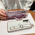 thumbnail image 5 of Samsung Galaxy A15 5G Case with Wrist Strap,Luxury Cute Plating Edge Love Hearts Pattern for Girls Women, Finger Holder Kickstand Soft Shockproof Phone Case for Galaxy A15 6.5",Purple, 5 of 13