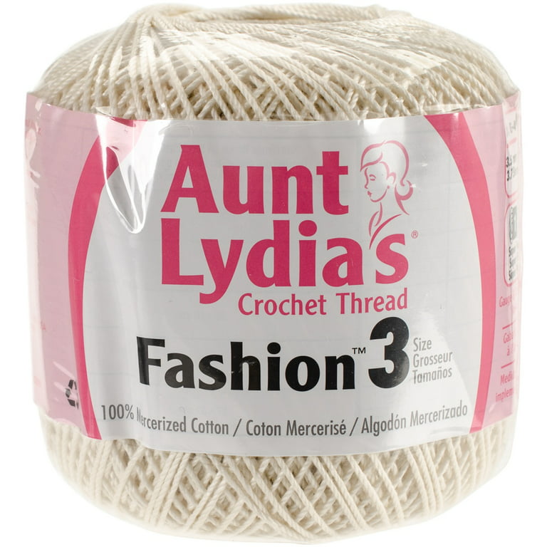 Aunt Lydia's Crochet Thread Fashion Size 3 Bridal White 182-926 (3-Skeins) Same Dye Lot Fashion Size 3 Soft 100% Mercerized Cotton Bundle with 1