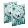 thumbnail image 2 of Wolf with Heart Ring Notebooks 1-subject Journal 60 Sheets A5 College Ruled Paper Detachable Ring 8.3"x5.7", 2 of 8