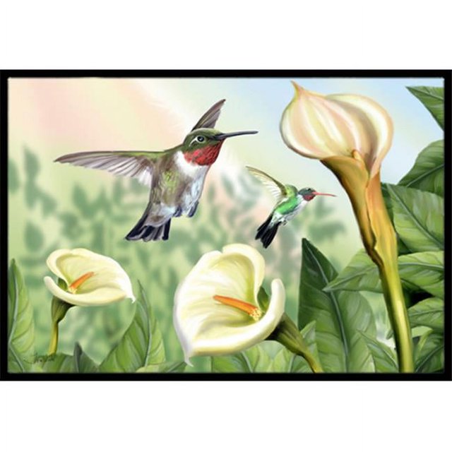 Carolines Treasures PTW2058JMAT Lily And The Hummingbirds Tapis Intérieur & Extérieur - 24 x 36 Po.