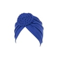 thumbnail image 1 of Minnieouse Turbante tejido nudo estilo étnico musulmán Hijab sombrero Donut cubierta diadema gorras Bonnet decoración del cabello para mujeres Sombreros azul real Minnieouse AP011270-08B, 1 of 6