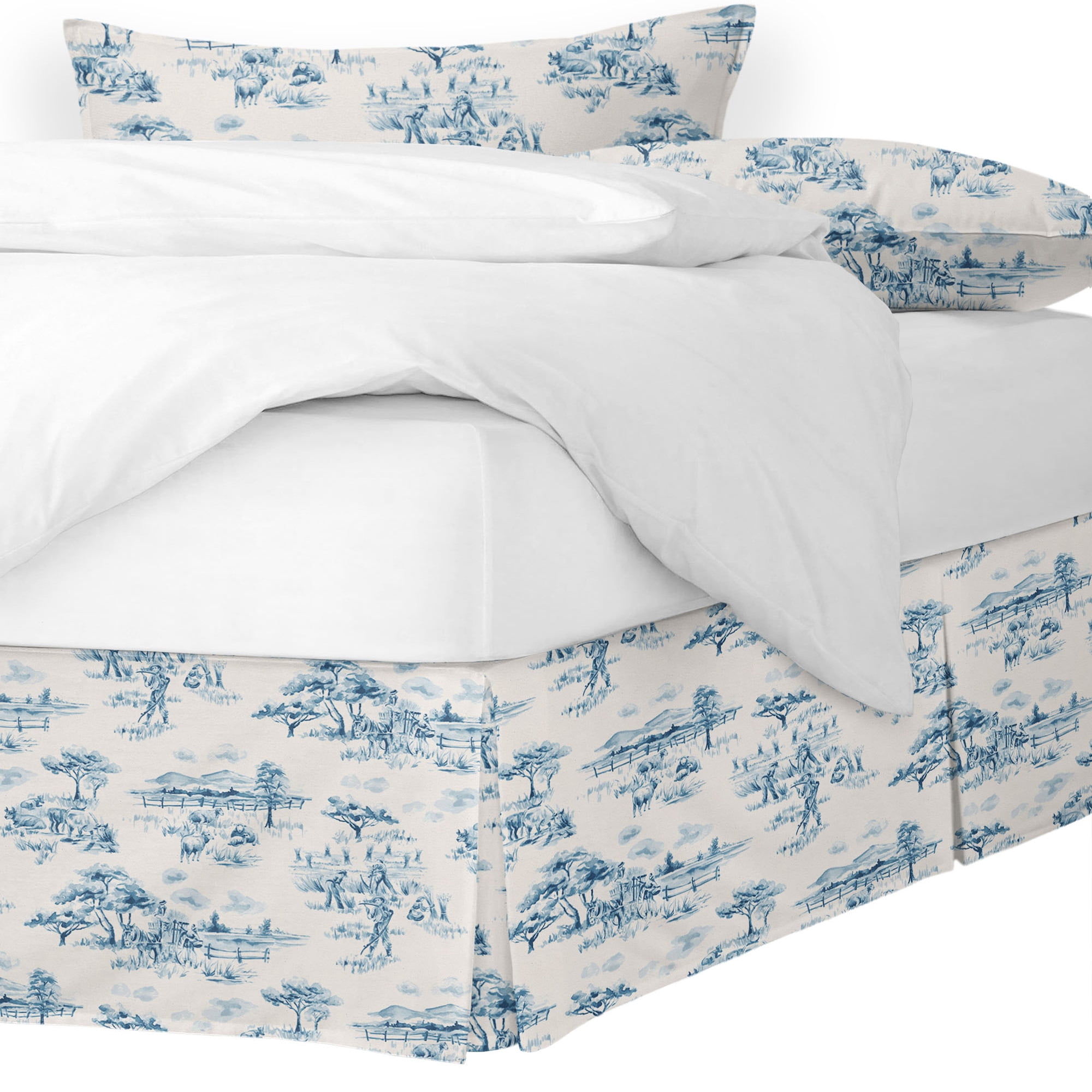 Auclair Blue Platform Bed Skirt Full 18