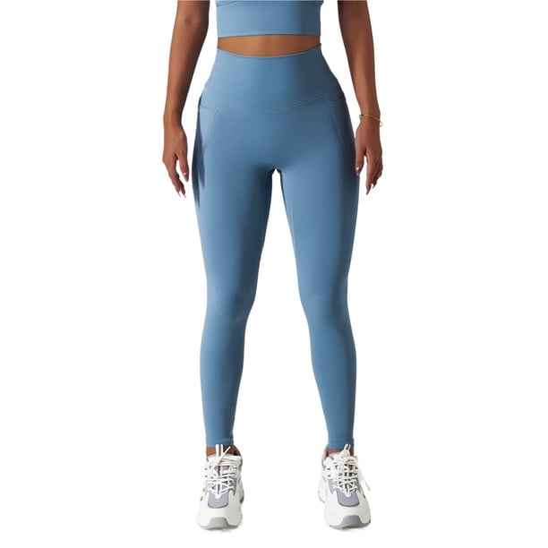 Leggings de cintura alta con bolsillos for mujer, pantalones de Yoga elásticos suaves, Leggings de entrenamiento informales a prueba de sentadillas