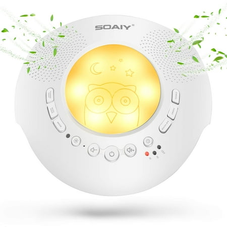 SOAIY Multifunction White Noise Sound Machine, Portable Baby Sleep Therapy with Night light for Home,Office,Baby Room，Auto-Off Timer Sound
