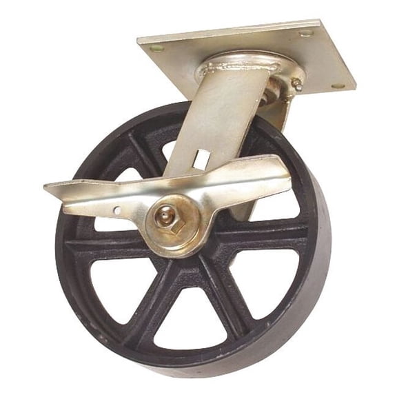 Manufacturer Varies Swivel Plate Caster,Cast Iron,5 in,1200 lb,Blk 1NVH5