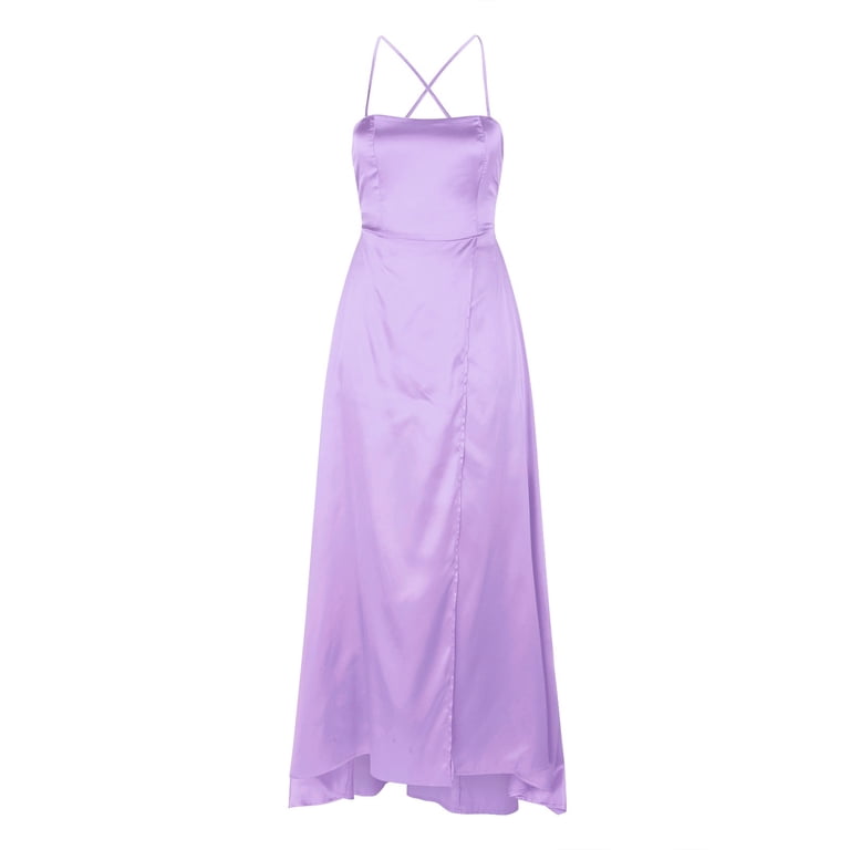 Siilsaa Satin Dress for Women Women's 2024 Floral Boho Dress Wrap V Neck  Short Sleeve Belted Ruffle Hem A-Line Flowy Maxi Dresses Purple,XXL -  Walmart.com