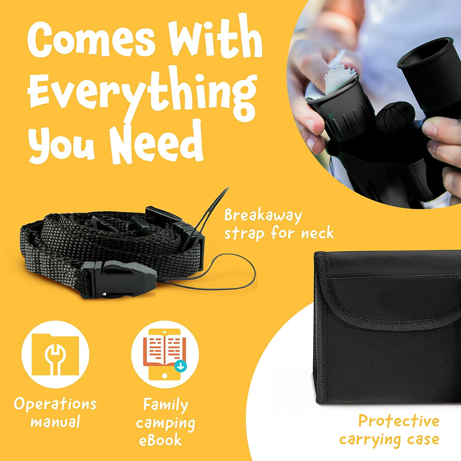 Think Peak Toys Binoculars for Kids High Resolution 8x21, Black