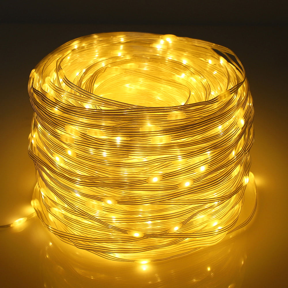 10-100M LED Mains Plug In String Fairy Lights 8 Modes Garden Xmas Tree Outdoor