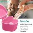 thumbnail image 2 of Dental Grade Trapezoid Denture Bath Case by VASTMED | Denture Cleaner Cup for Artificial Teeth & Aligners | Mouth Guard, Night Guard, Gum Shields, Retainer for Travel, Home Office, 2 of 8
