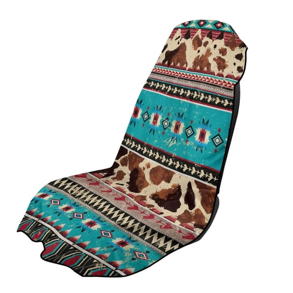 chaqlin Tribal Brown Cow Print Car Seat Covers for Cars, Machine Washable Seat Towel Cover Workout After Gym Beach and Swimming Sweat, Breathable Automotive Car Seats Protector