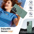 thumbnail image 7 of For Samsung Galaxy S23 5G Ultra Slim Hybrid TPU+PC Protective Cover with Metal Rotation Holder , Compatible MagSafe, Military Grade Shockproof Phone Case Cover,Green, 7 of 7