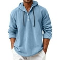 thumbnail image 2 of Hoodies For Men Solid Fashion Casual Loose Fit Hooded Sweatshirts Comfortable Soft Long Sleeve Y2K Outfits Spring Fall Pullover Tops Blue XXXXXL, 2 of 4