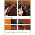 thumbnail image 7 of Leather Eyeglass Case Hard Shell Retro Men And Women Sunglasses Nearsighted Glasses Locking clasp Protection Box (Crimson), 7 of 7