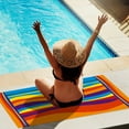 thumbnail image 4 of LLDYYDS Large Beach Towel Oversized - Cotton Velour 39 x 72 Inch Rainbow Striped Terry Pool Towel, Cabana Soft Swimming Towel for Adults Women Men, 4 of 7