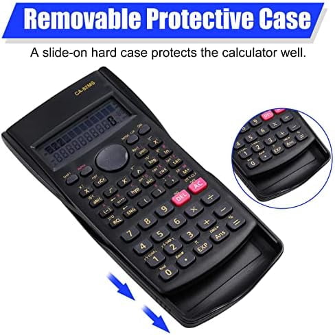 18 Pieces 2-Line Engineering Scientific Calculator, Black Function Fractions Math Calculator for Business Office College High School Student Teacher$$Office